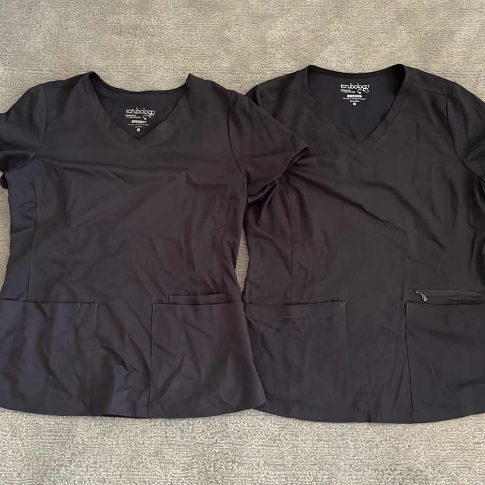 2 SCRUB SETS (2 shirts, 2 pants)